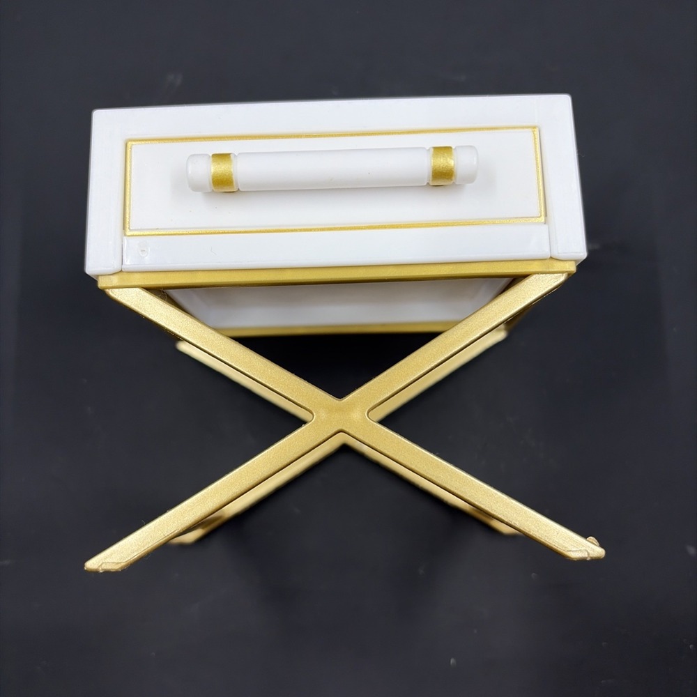 RAINBOW HIGH Doll House Bedroom Nightstand with Drawer‎ Replacement White Gold - Picture 5 of 6